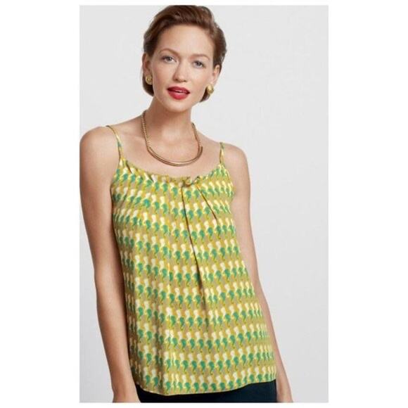 Cabi Green + Blue Seahorse Print Sleeveless Tank Top Blouse - Small - Picture 2 of 8